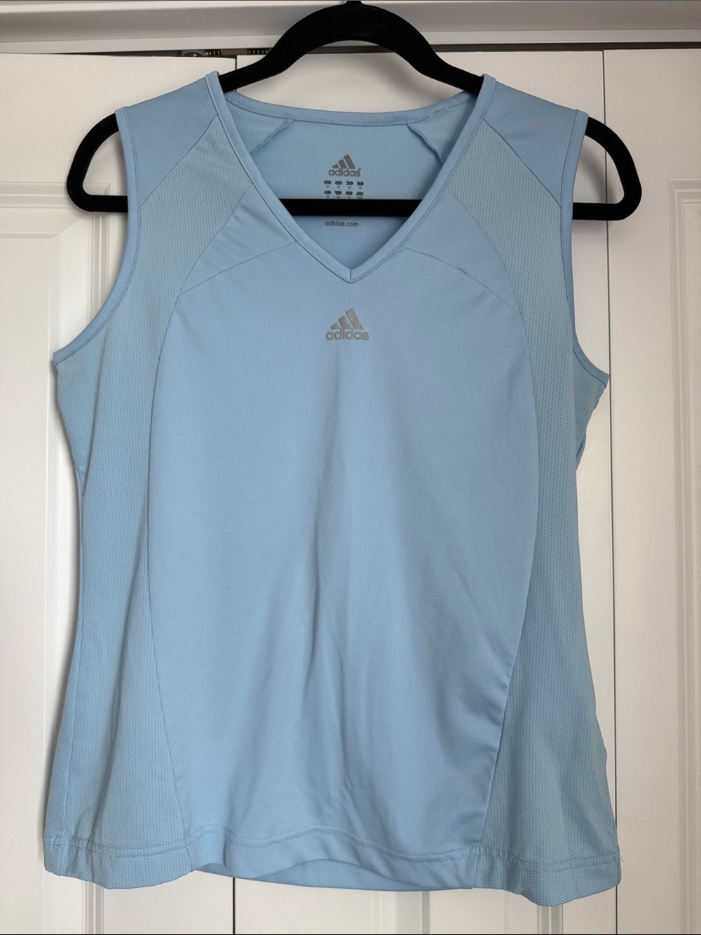 Adidas ladies sky blue v-neck tank, medium